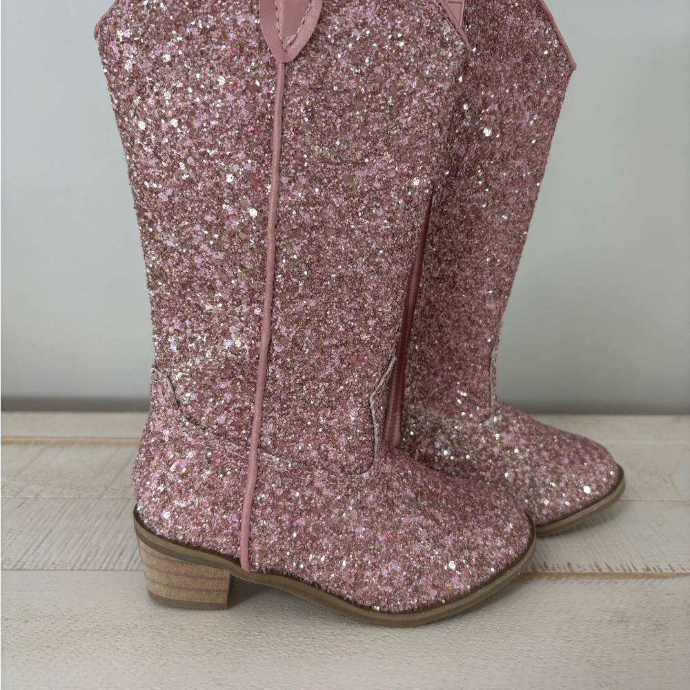 NWOT Jilly Bug’s Boutique Pink Glitter Cowboy Boots